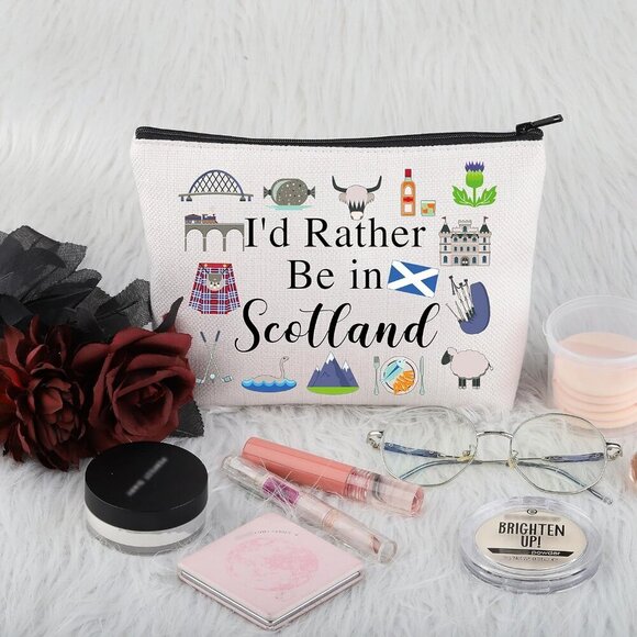 Scotland Trip Vacation Gift I'd Rather Be in Scotland Makeup Bag Scotland Pride - Picture 2 of 7